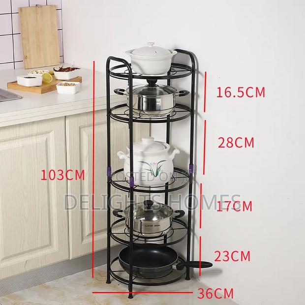 Premium Quality 5 Tier Pot Rack Holder-Arv - thumbnail 2