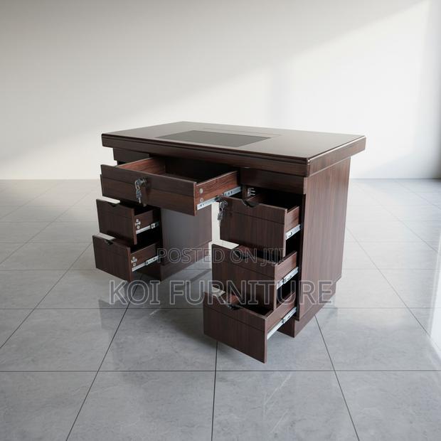 Office Desk; 1.4 Meters Executive Mahogany Home Office Work Desk