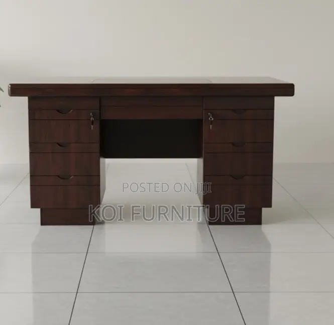 Office Desk; 1.4 Meters Executive Mahogany Home Office Work Desk