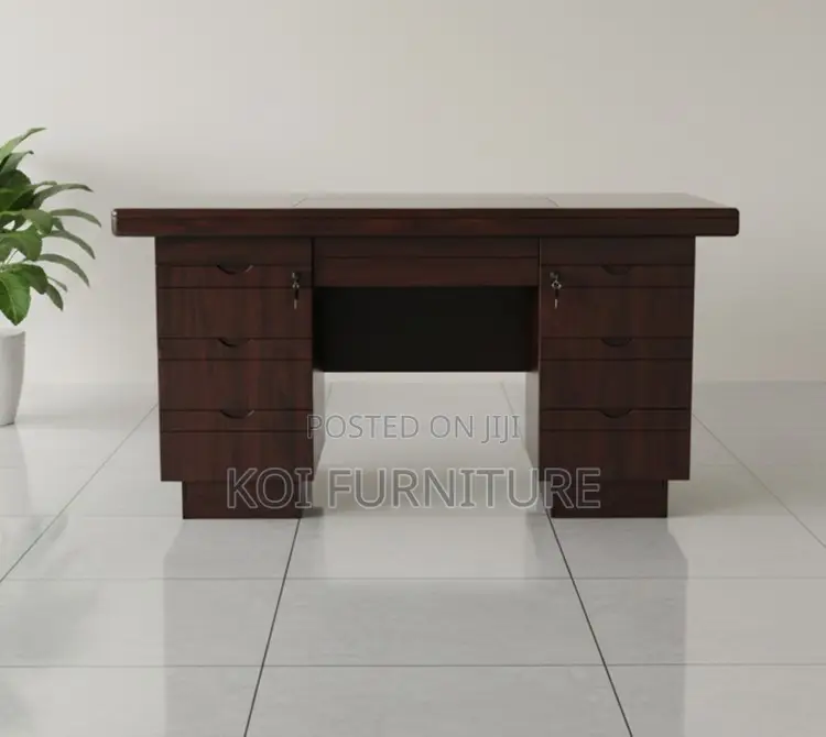Office Desk; 1.4 Meters Executive Mahogany Home Office Work Desk