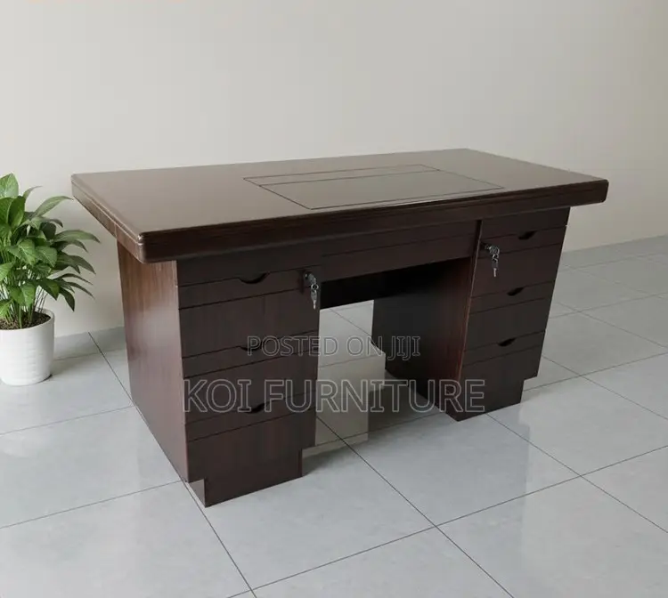 Office Desk; 1.4 Meters Executive Mahogany Home Office Work Desk