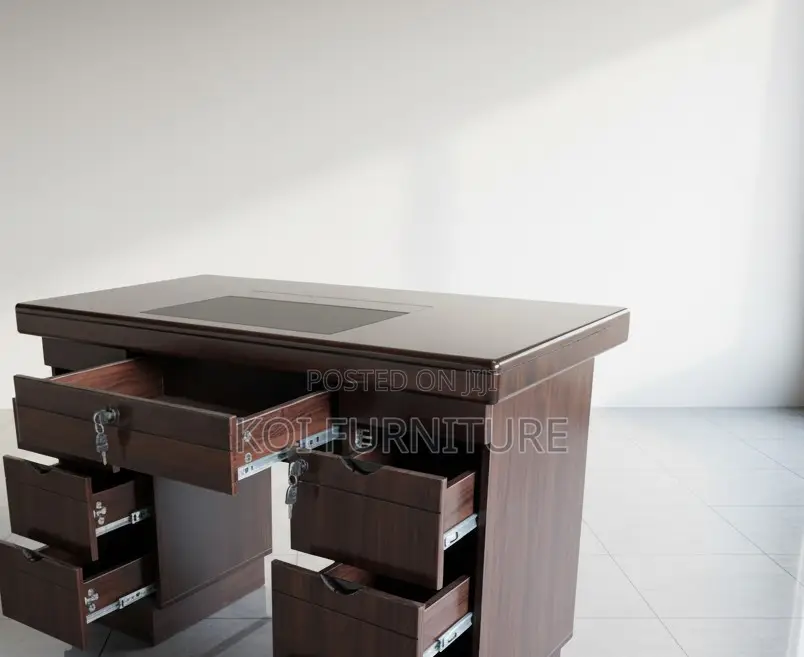 Office Desk; 1.4 Meters Executive Mahogany Home Office Work Desk