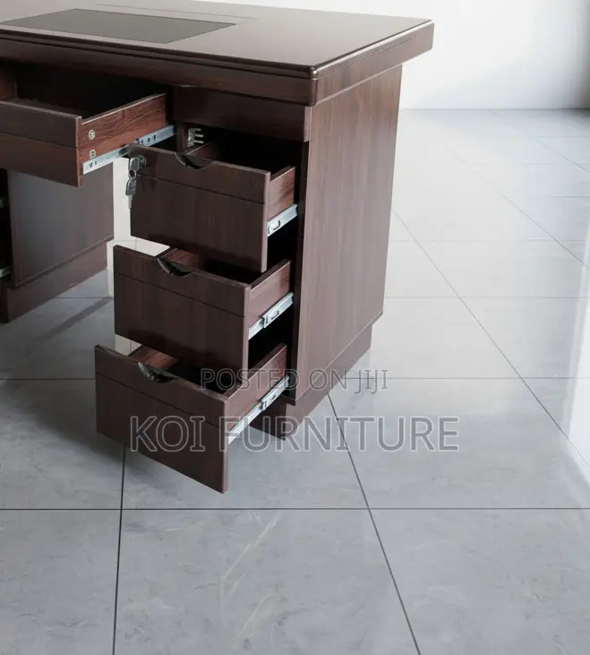 Office Desk; 1.4 Meters Executive Mahogany Home Office Work Desk