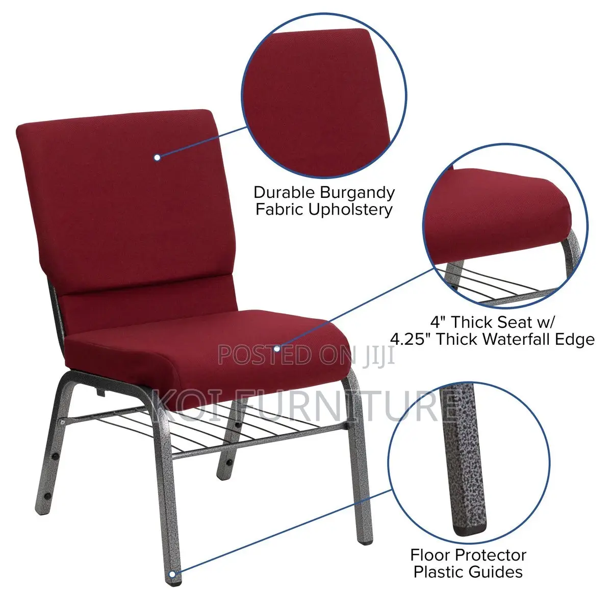 Office Chairs; Red Stackable Theater Office Visitors Chairs