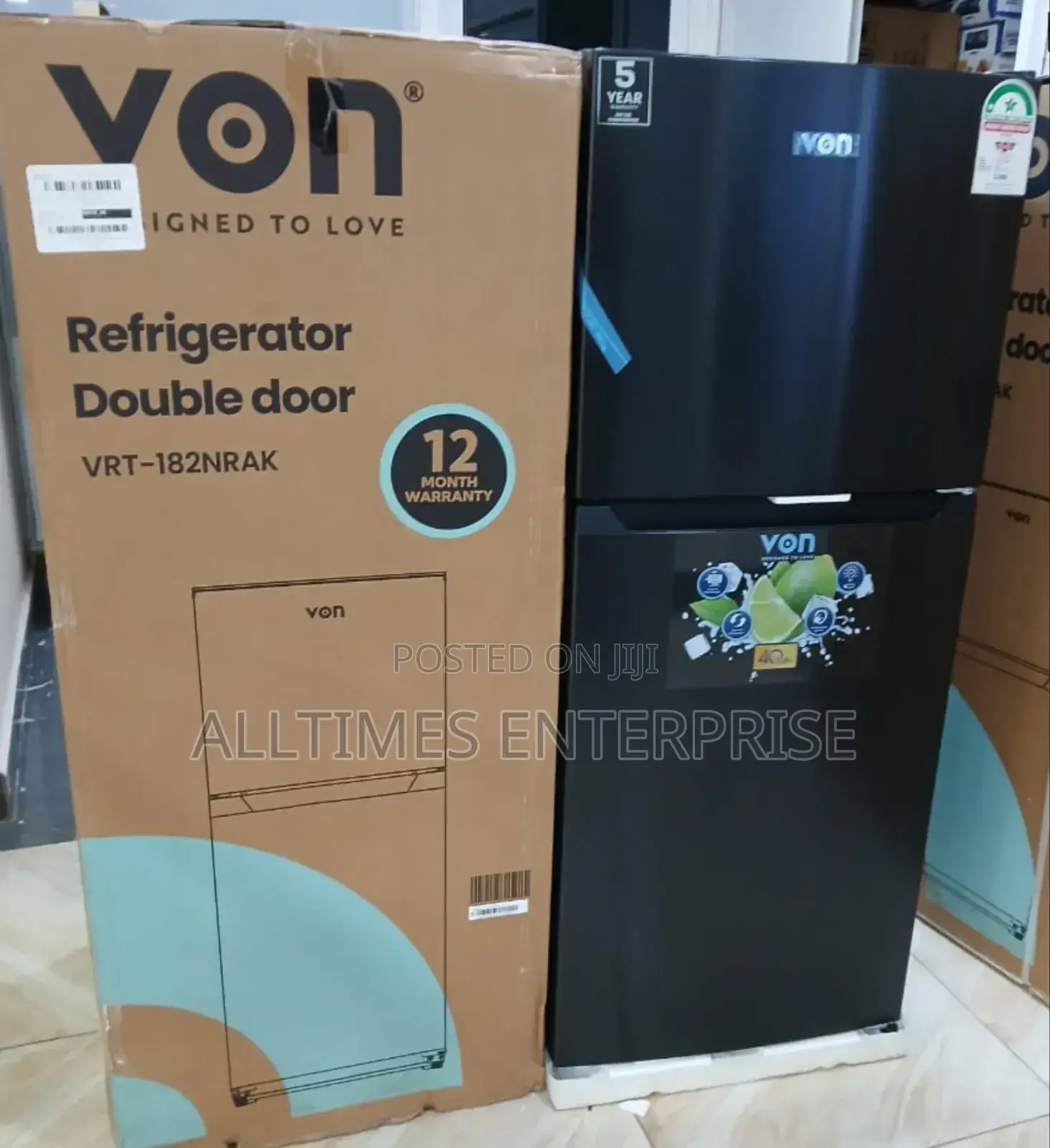 Von Fridge TMF VRT - 182nrak 181litres ,Dark Inbox (No Frost)