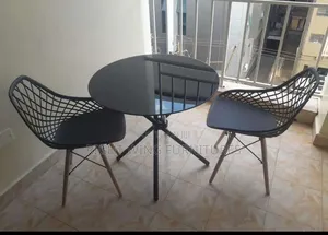 All Black Classic Black Table + (2meshes Chairs)