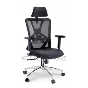 Office Chairs; Executive High Backrest Fabric Headrest Swivel Chair