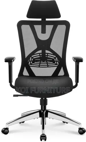 Office Chairs; Executive High Backrest Fabric Headrest Swivel Chair