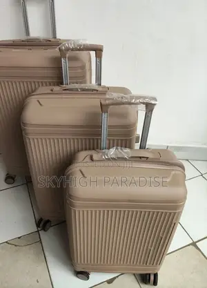 *Unbreakable Double Zip Rubber Suitcase Pp 3-in-1 Suitcase Set*