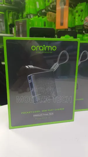 Oraimo 20,000mah 30w Rapid Charging Powernova L21 Battery Pack