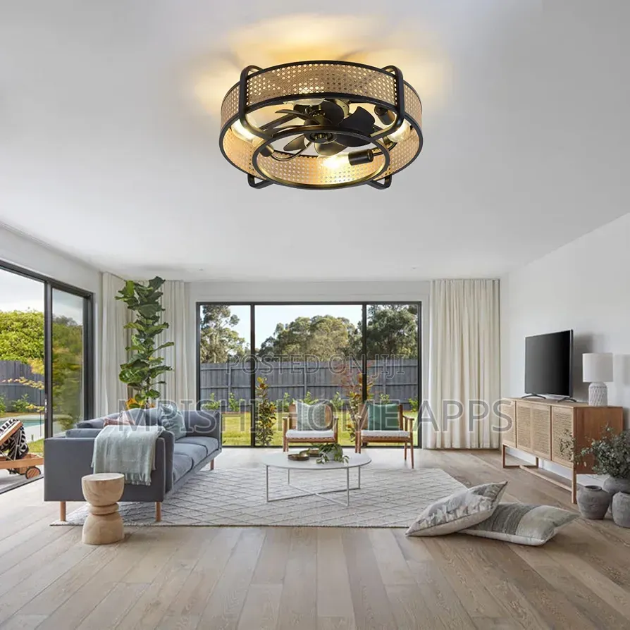 Retro Ceiling Light With Fan