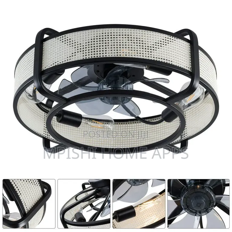 Retro Ceiling Light With Fan