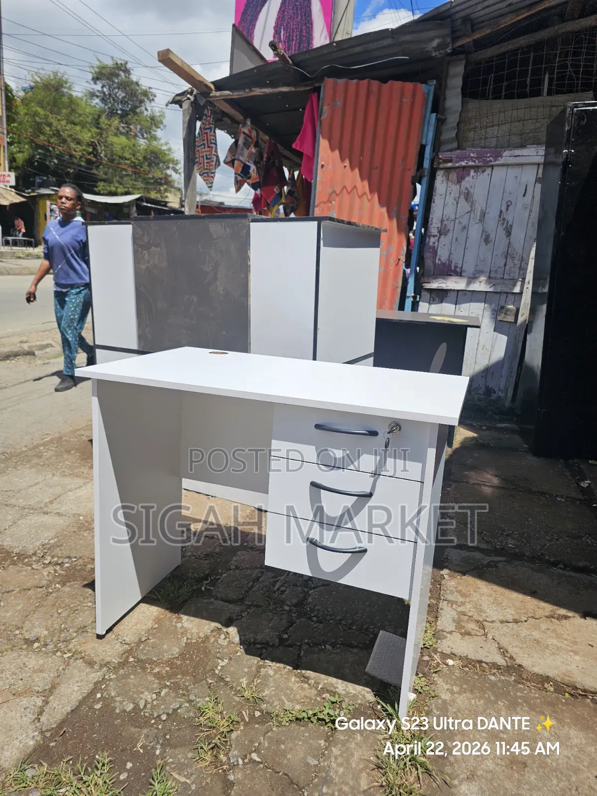 All White Office Desk