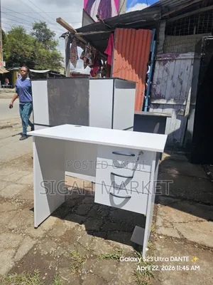 All White Office Desk