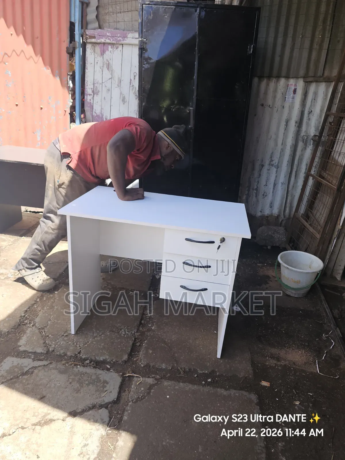All White Office Desk