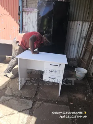 All White Office Desk