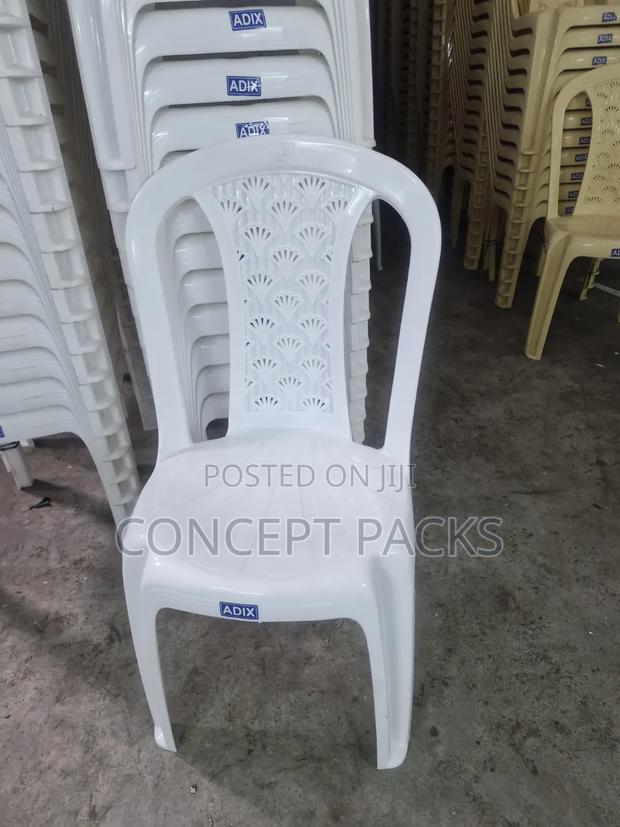 Adix Armless Chair. White. - main view