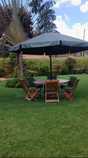 6 Foldable Chairs +Cushions+Table +Parasol