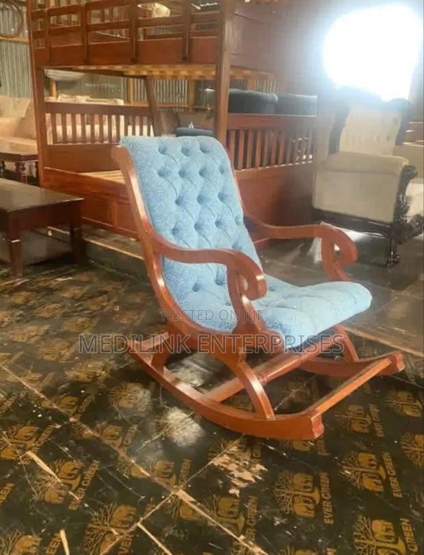 Mahogany Vanish Rocking Chairs Upholstered