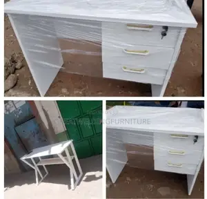 White Rectangular Office Desk