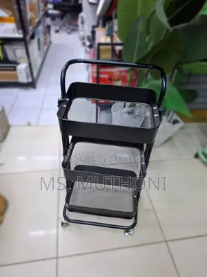 Multipurpose 3-Layer Metallic Trolley Rack
