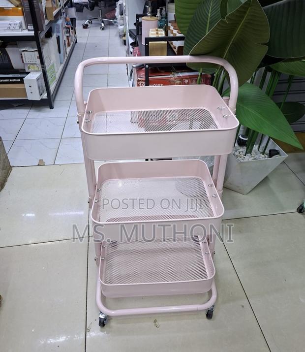 Multipurpose 3-Layer Metallic Trolley Rack - thumbnail 2