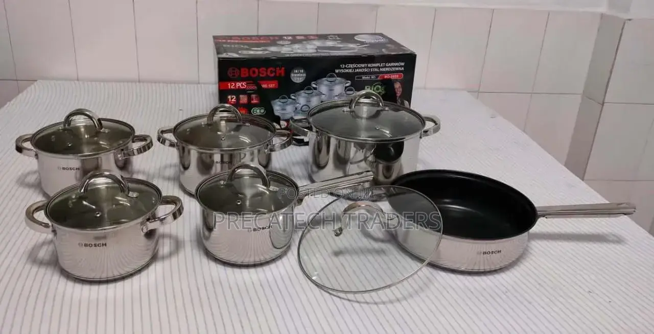 12 PCS Bosch Stainless Steel Cookware Set