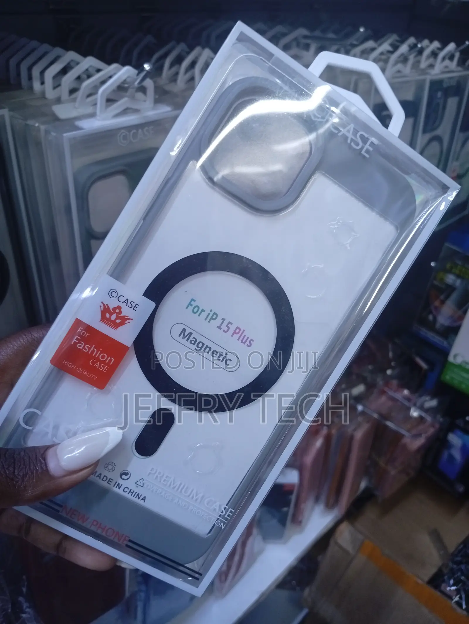 Jcase Magnetic Design Case for the iPhone 15 Plus.