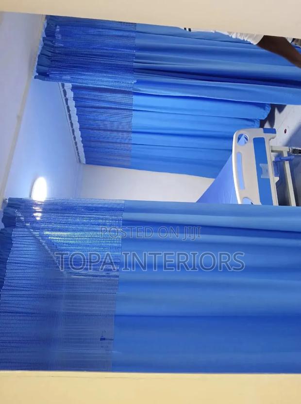Ward Partitioning Cubicle Divider Blue Airy Hospital Privacy Curtains
