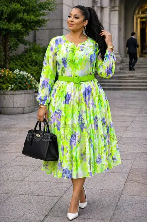 Floral Chiffon Church Dress