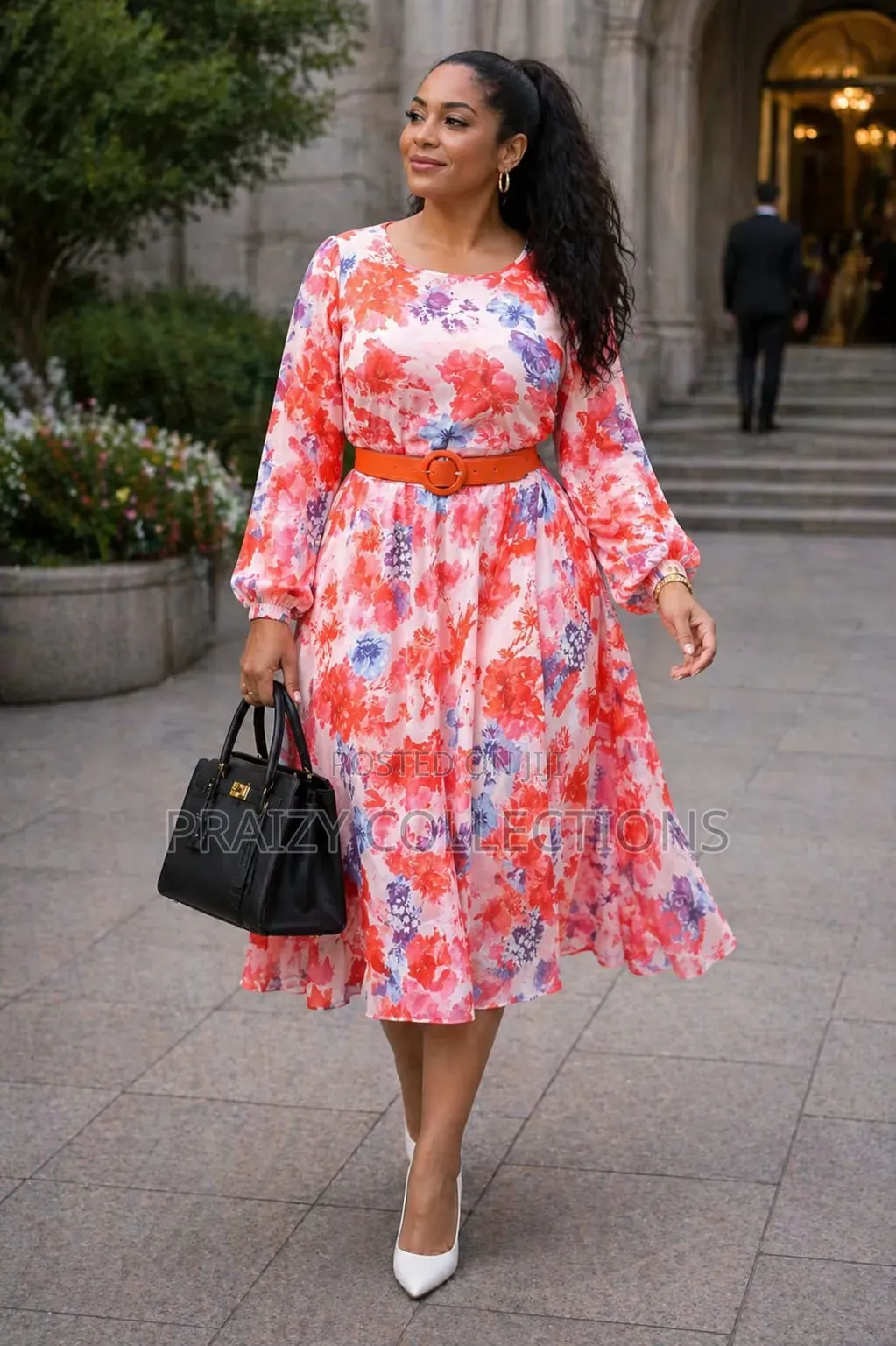 Floral Chiffon Church Dress
