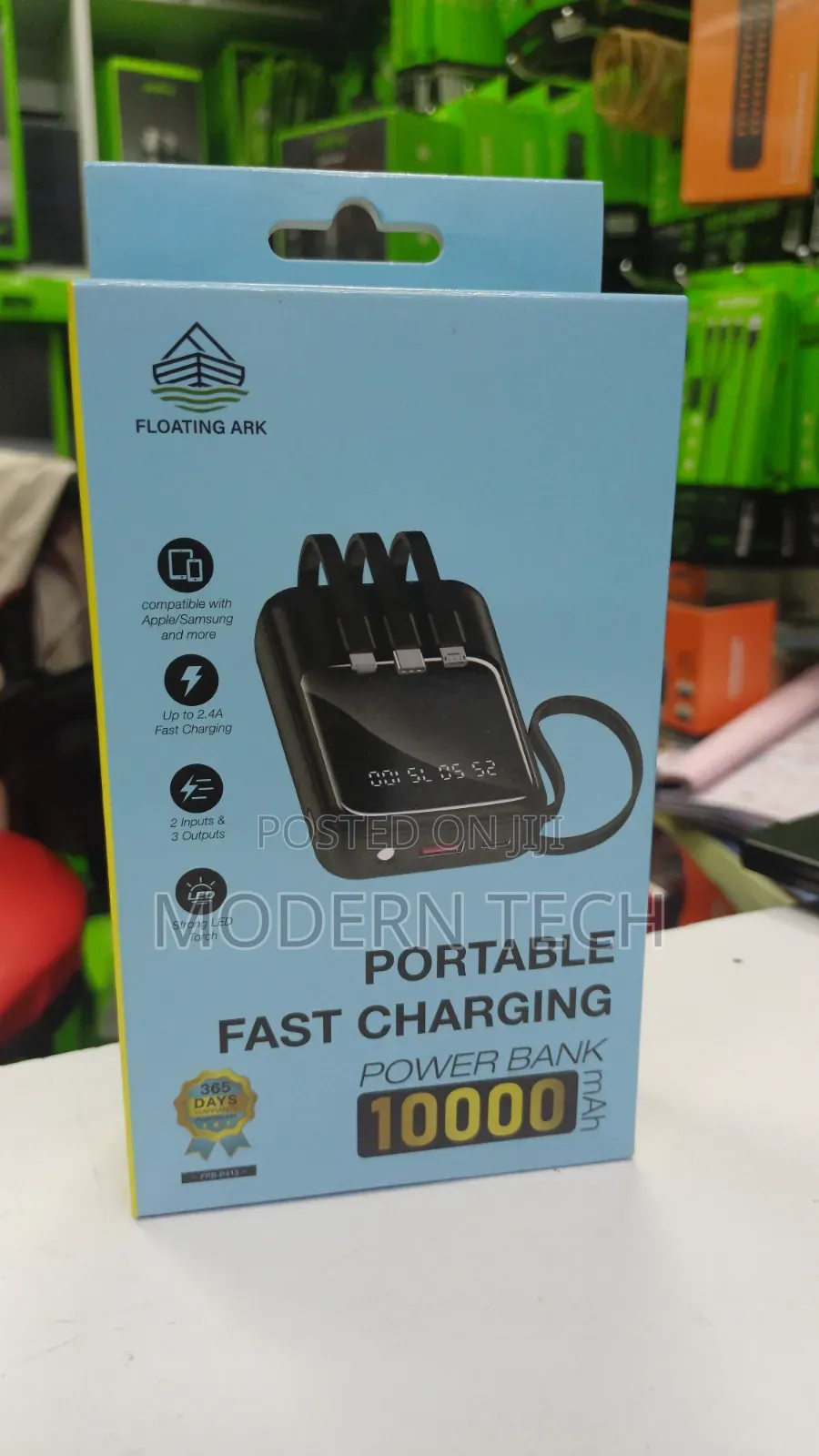 Floating Ark 10000mah Portable Charger (Fpb-P413) With Led Torch