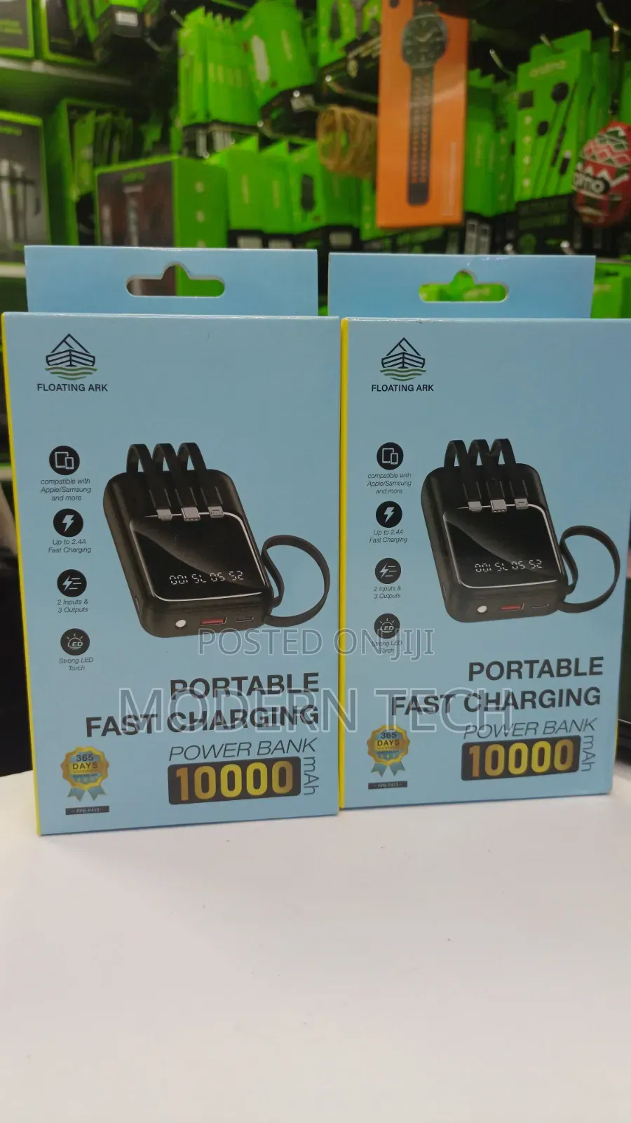 Floating Ark 10000mah Portable Charger (Fpb-P413) With Led Torch