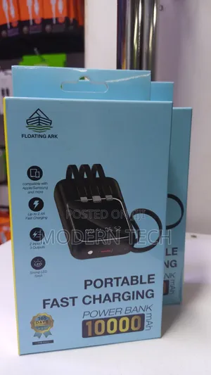 Floating Ark All-in-One 10,000mah Power Bank (3 Built-in Cables)