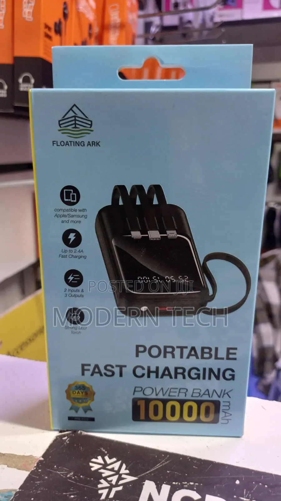 Floating Ark Smartcharge 10,000mah Portable Power Bank With Led Light