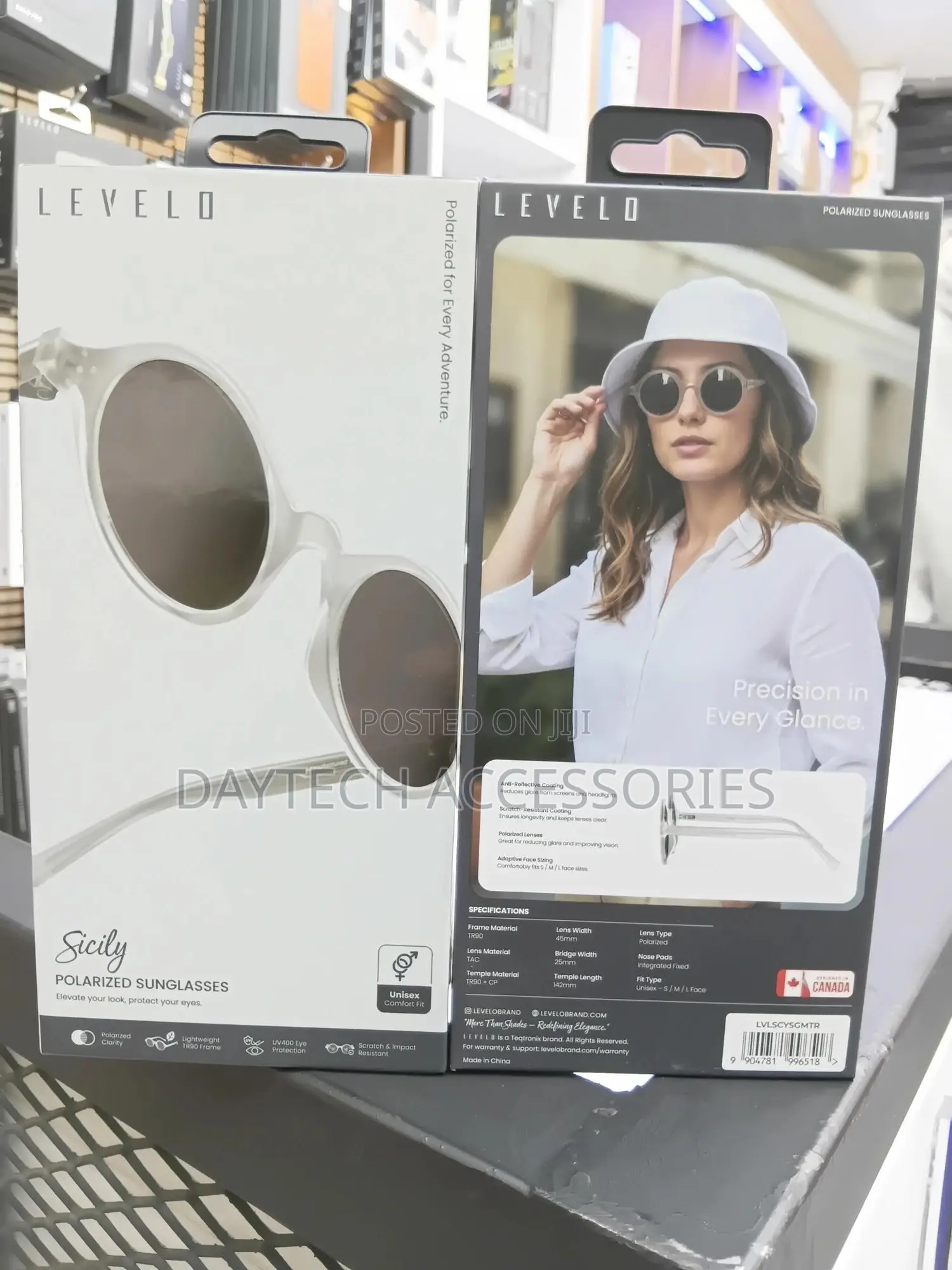 Levelo Sicily Polarized Sunglasses With Anti-Reflective Coating - Blac