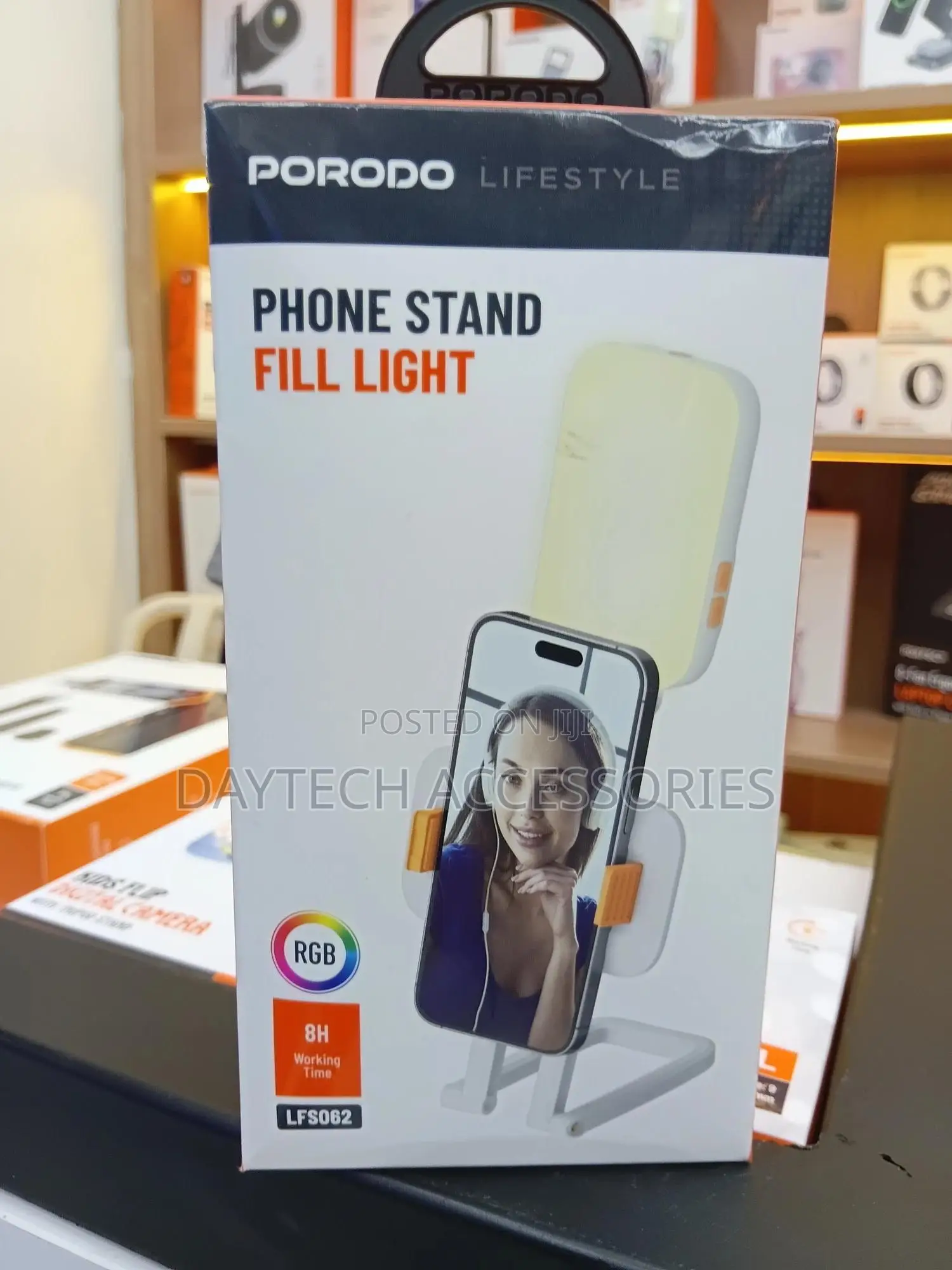 Porodo Lifestyle Phone Stand Fill Light Compact Design - White