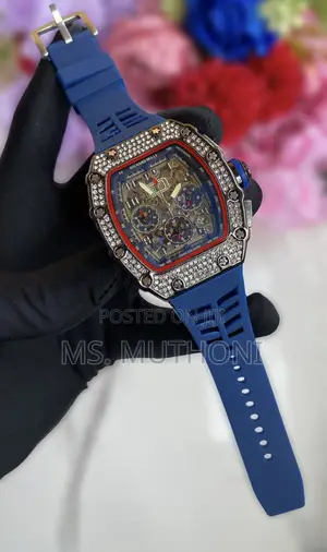 Diamond-Studded Richard Mille W/ Silicone Strap.