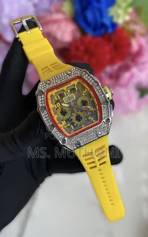 Diamond-Studded Richard Mille W/ Silicone Strap.
