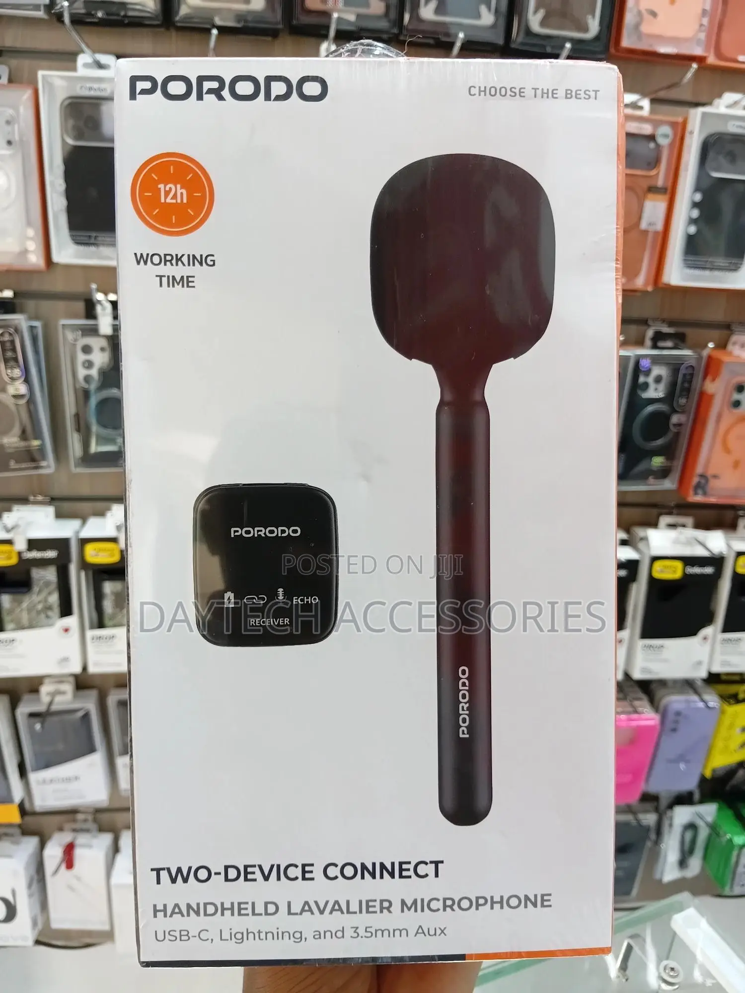 Porodo 2.4ghz Bt Microphone With Transmitter Receiver Noise Reductio