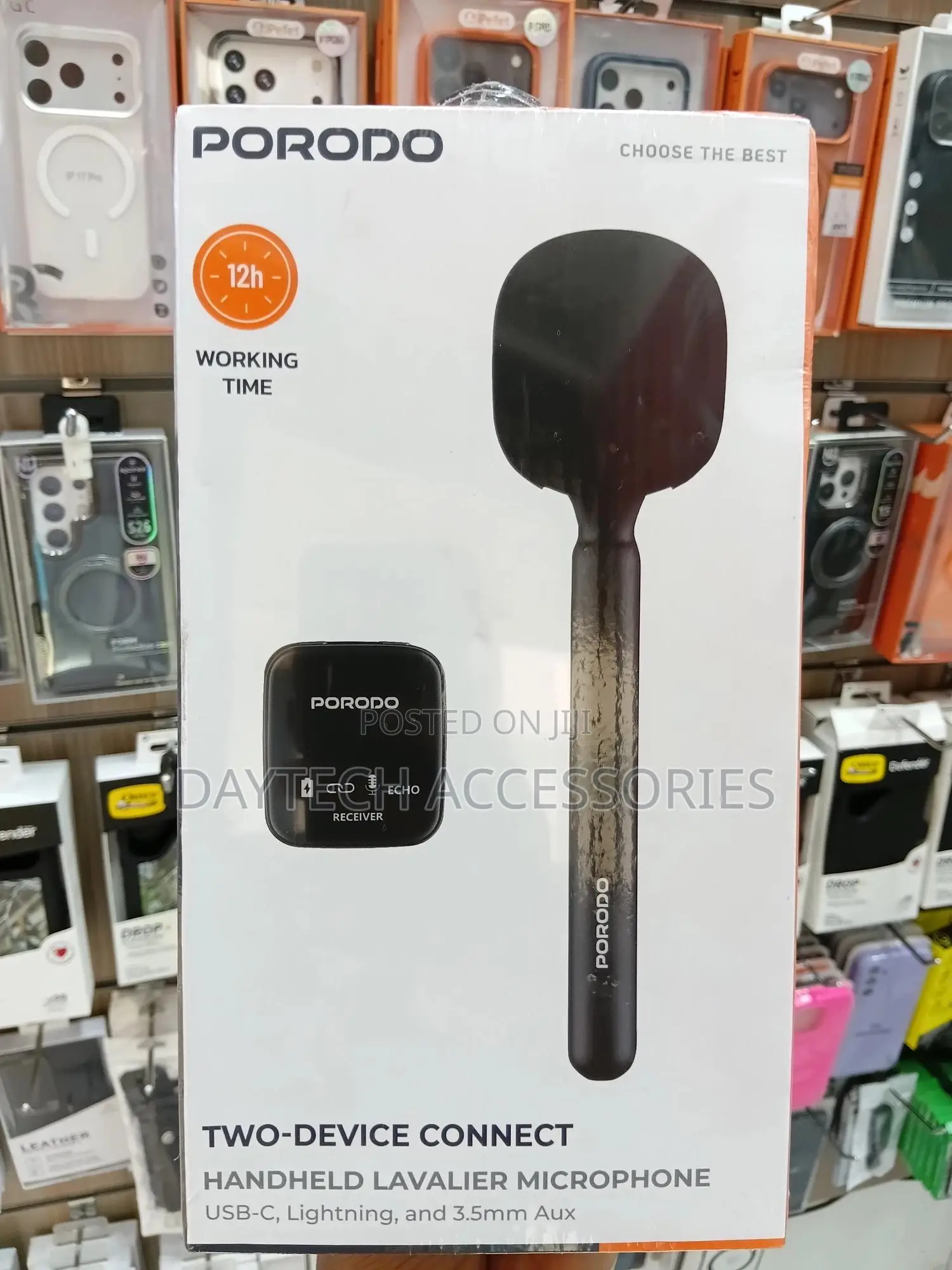 Porodo 2.4ghz Bt Microphone With Transmitter Receiver Noise Reductio