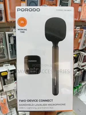 The Porodo Two-Device Connect Handheld Lavalier Microphone (Lfs133).