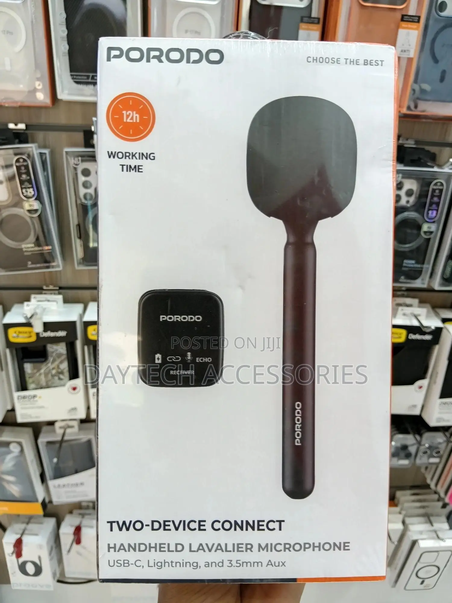 The Porodo Two-Device Connect Handheld Lavalier Microphone (Lfs133).