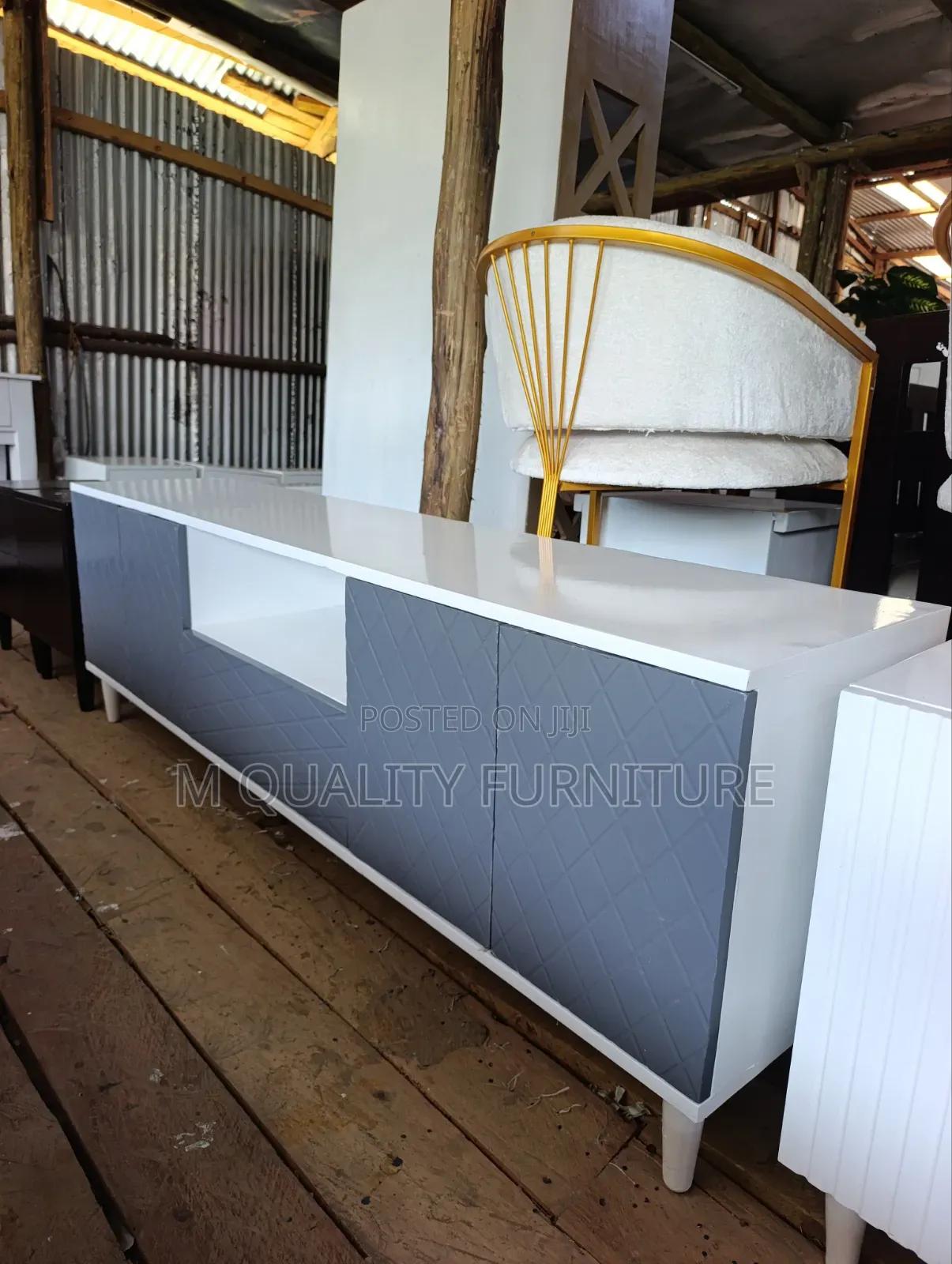 White and Gray Durable Tv Stands