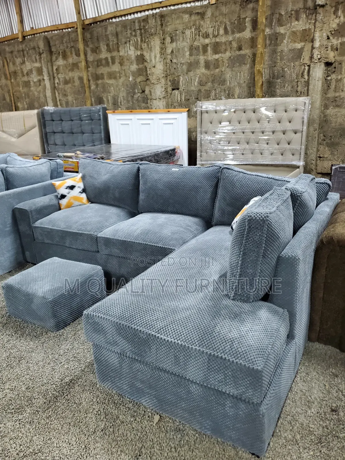 Dark Gray Elegant Fabric Sofa-Modern Living Room