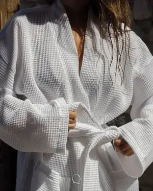 White Unisex Waffle Bathrobes