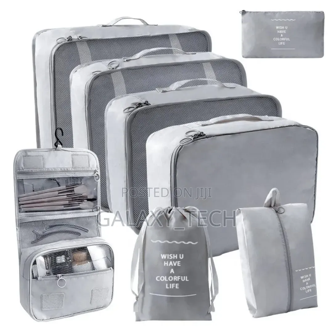 8pcs Travel Organizers for Suitcase With Toiletry Case
