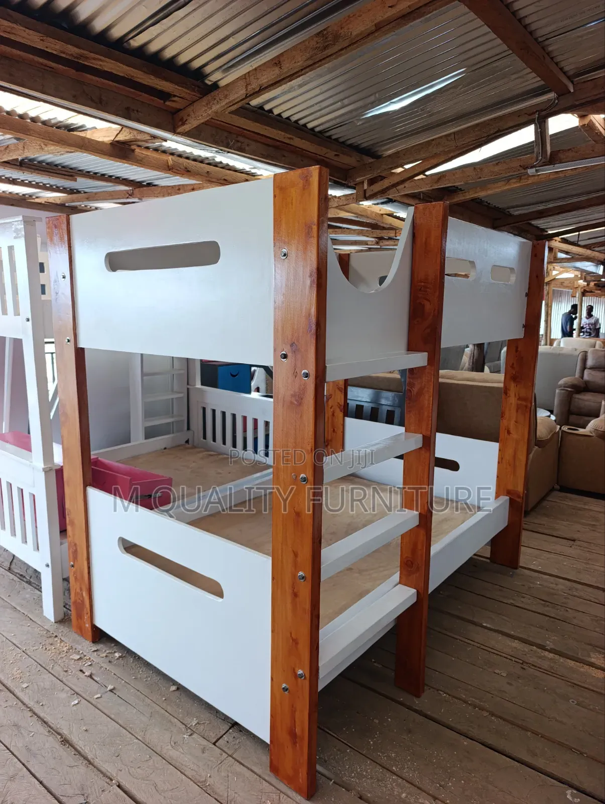 White -Brown Edges Decker Bed