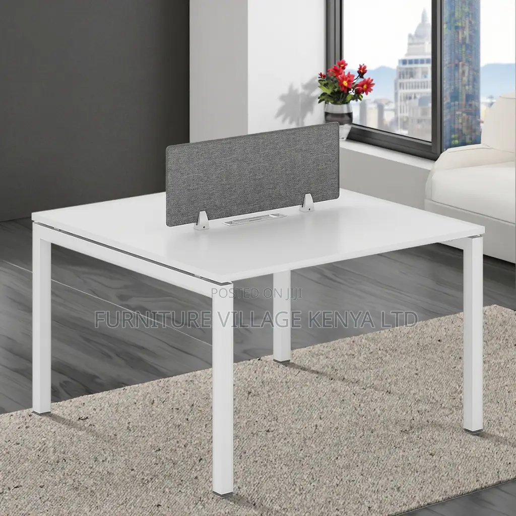 Steel Legs 2-Seater Office Workstation