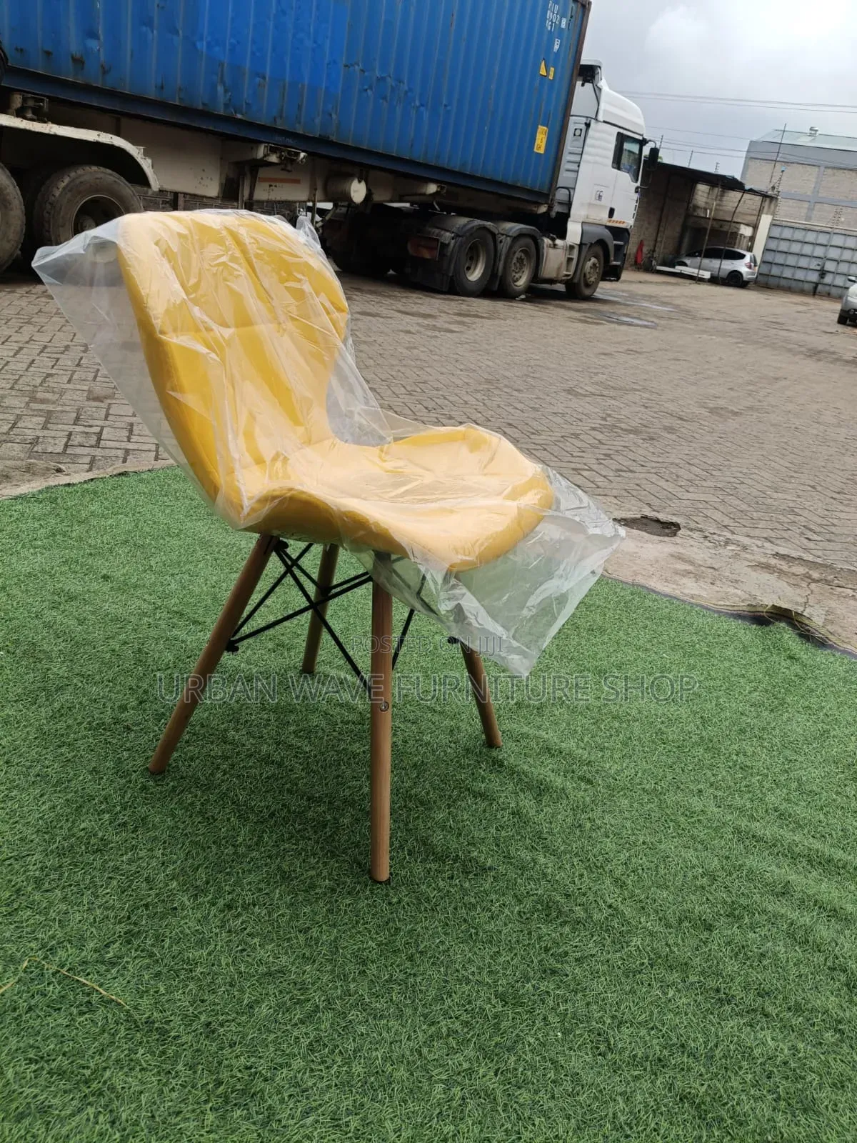 Yellow Padded Eams Chairs